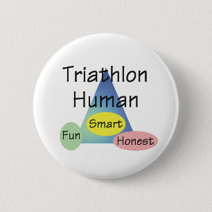 Badge Rond 5 Cm Humain de triathlon de PIÈCE EN T