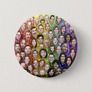 Badge Rond 5 Cm Humanité Entrelacée