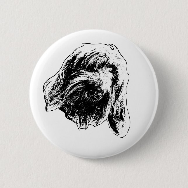 Badge Rond 5 Cm Humeur Douce de Spinone (Devant)