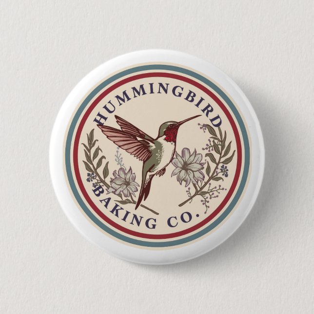 Badge Rond 5 Cm Hummingbird Baking Co. Button (Devant)