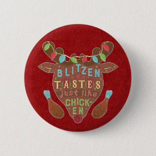 Badge Rond 5 Cm Humour amusant de Noël à la poule mouillée