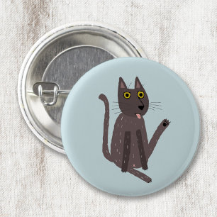 Badge Rond 5 Cm Humour de chat drôle