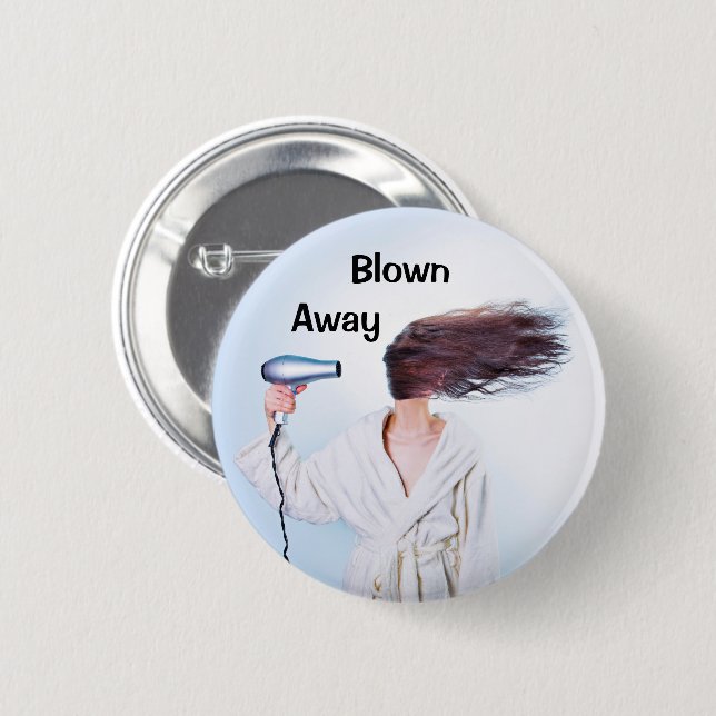Badge Rond 5 Cm Humour de cheveux (Devant & derrière)