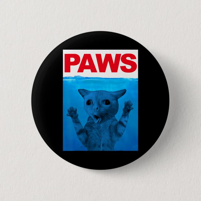 Badge Rond 5 Cm Humour de mème de chat de pattes Funny Kitty Lover (Devant)