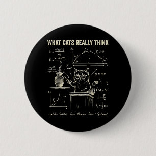 Badge Rond 5 Cm Humour de physique de chat drôle Ce que les chats