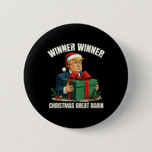 Badge Rond 5 Cm Humour Funny Xmas Trump gagnant Noël Gre