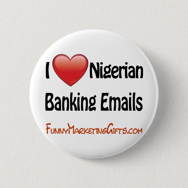 Badge Rond 5 Cm Humour nigérien d'email d'opérations bancaires (Devant)
