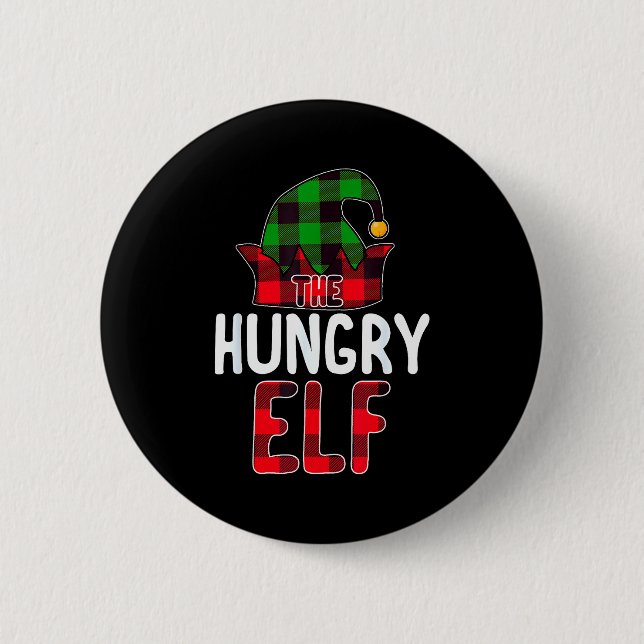 Badge Rond 5 Cm Hungry Elf Matching Family Group Christmas Party P (Devant)