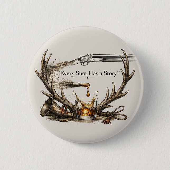 Badge Rond 5 Cm Hunting  (Devant)
