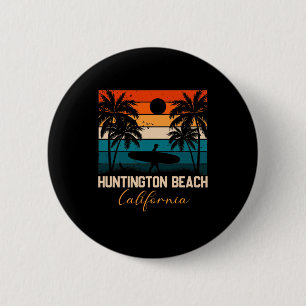 Badge Rond 5 Cm Huntington Beach California Palms Vacation