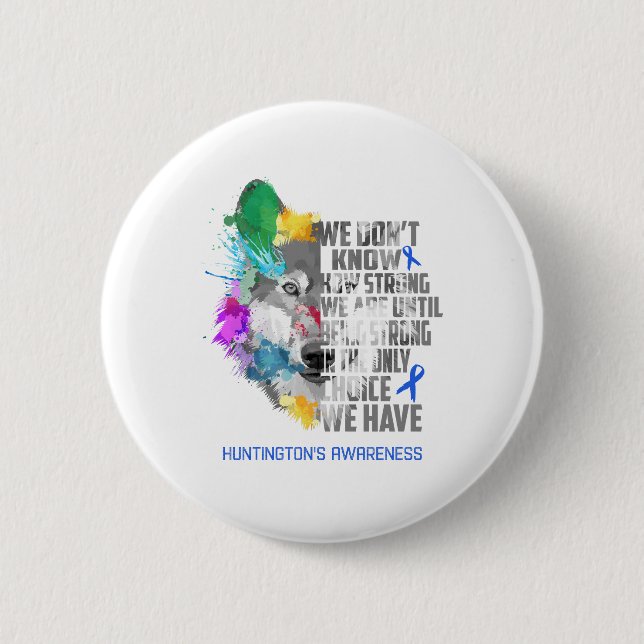 Badge Rond 5 Cm Huntington's Awareness Ribbon Support Cadfts (Devant)