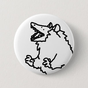 Badge Rond 5 Cm hurlement du bouton d'opossum