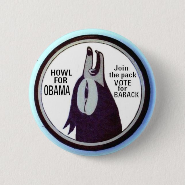 Badge Rond 5 Cm Hurlement pour le bouton d'Obama (version) (Devant)