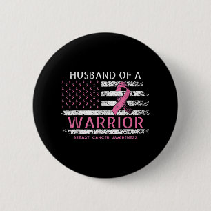 Badge Rond 5 Cm Husband Of A Warrior Breast Cancer Awareness Suppo