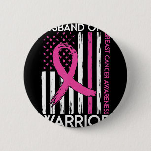 Badge Rond 5 Cm Husband Of A Warrior Breast Cancer Awareness Suppo