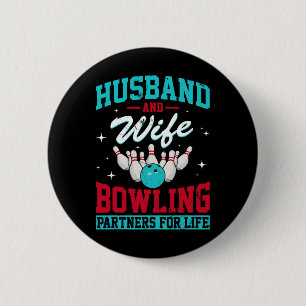 Badge Rond 5 Cm Husbynd Et Femme Bowling Partenaires Pour La Vie D