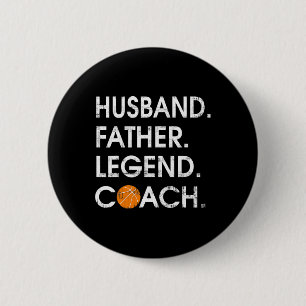 Badge Rond 5 Cm Husbynd Père légende Entraîneur Fun Bysketbyll Cad
