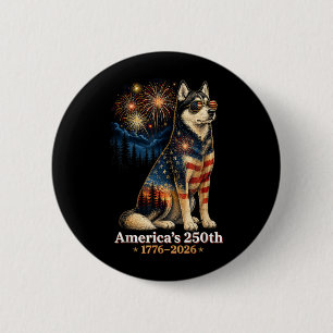 Badge Rond 5 Cm Husky Aamericas 250e anniversaire 1776 2026