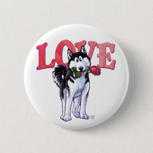 Badge Rond 5 Cm Husky Valentine's Day