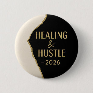 Badge Rond 5 Cm Hustle de positivité moderne et guérison 2026