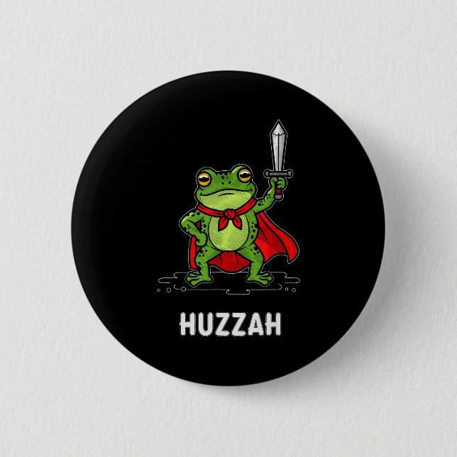 Badge Rond 5 Cm Huzzah Frog  (Devant)