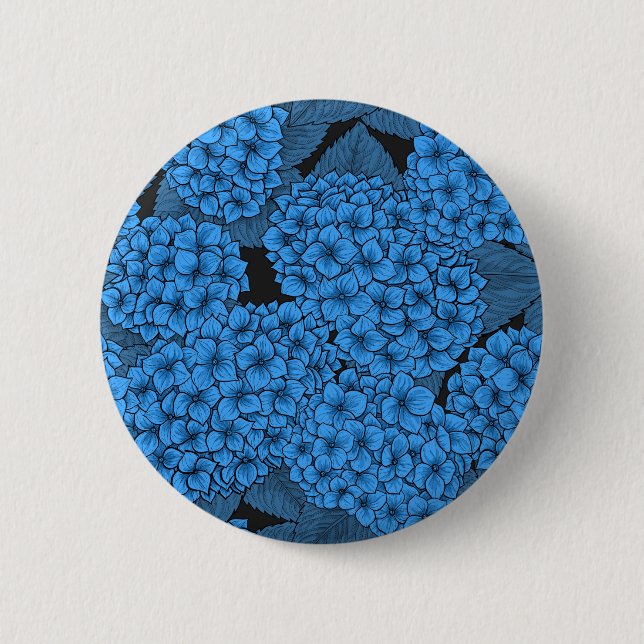 Badge Rond 5 Cm Hydrangée bleue (Devant)