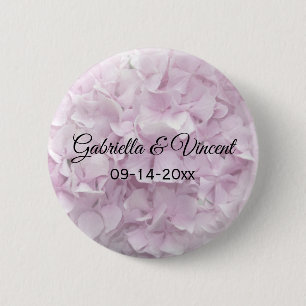 Badge Rond 5 Cm Hydrangée rose douce Mariage floral