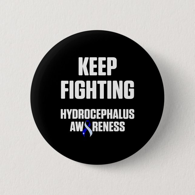 Badge Rond 5 Cm Hydrocéphalie Survivor Lutter Conscience Guerrier (Devant)
