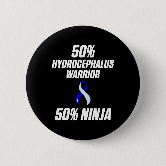 Badge Rond 5 Cm Hydrocéphalie Survivor Ninja (Devant)