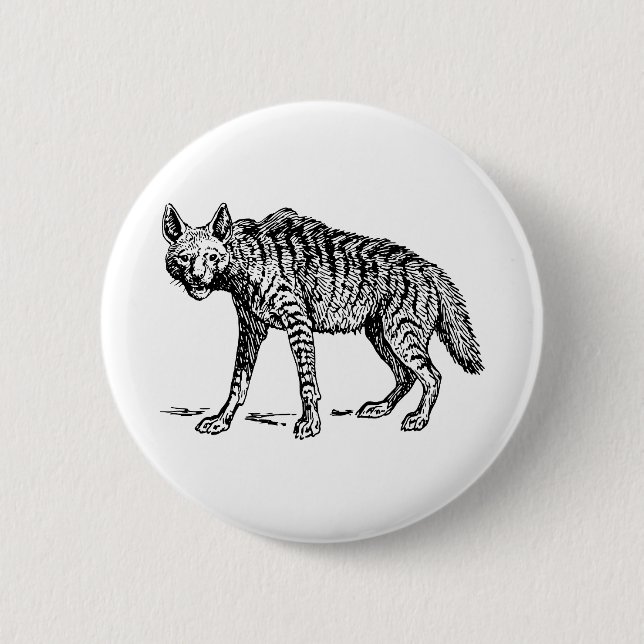 Badge Rond 5 Cm Hyène (Devant)