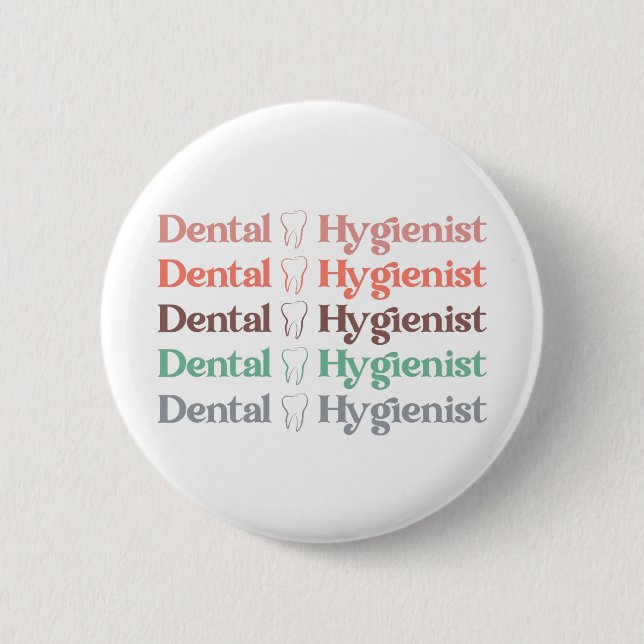 Badge Rond 5 Cm Hygiéniste dentaire | RDH Dentist Dentist Cadeaux  (Devant)