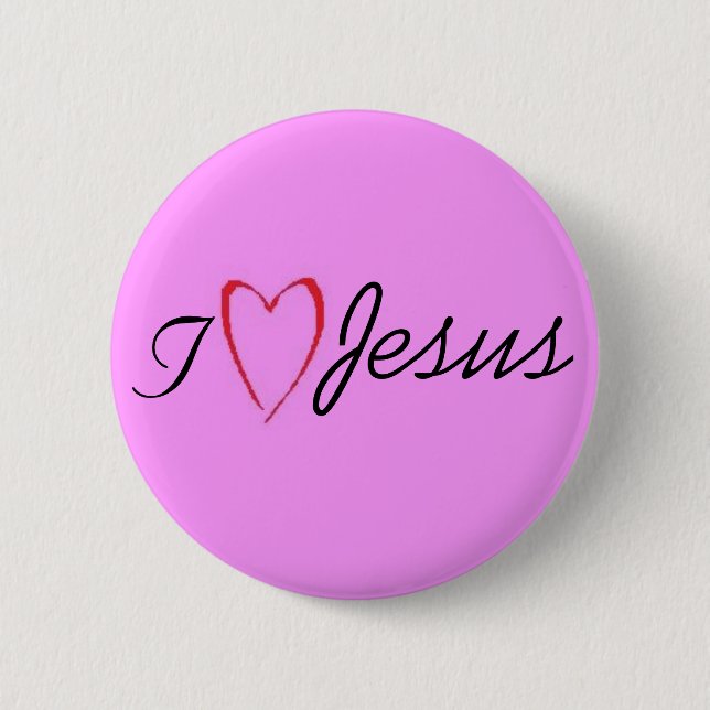 Badge Rond 5 Cm I <3 Jésus (Devant)