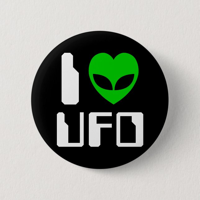 Badge Rond 5 Cm I Alien Heart UFO (Devant)