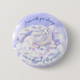 Badge Rond 5 Cm I Am With You Always Lion and Lamb | Button