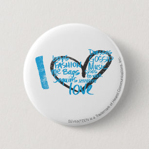 Badge Rond 5 Cm I Aqua de graffiti de coeur