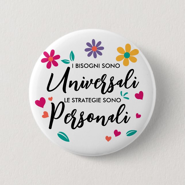 Badge Rond 5 Cm "I bisogni sono universali" (Devant)