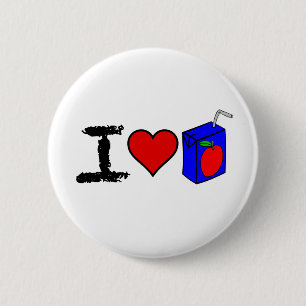 Badge Rond 5 Cm I boîtes à jus de coeur