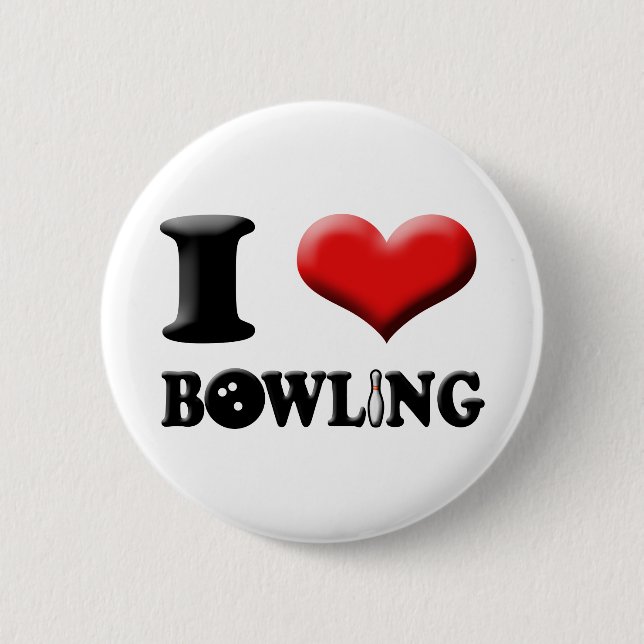 Badge Rond 5 Cm I bouton de bowling de coeur (Devant)