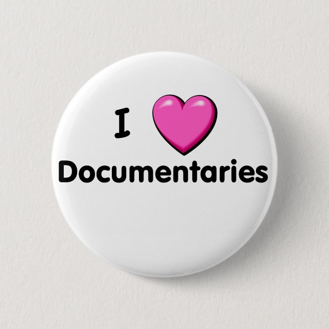 Badge Rond 5 Cm I bouton de documentaires de coeur (Devant)