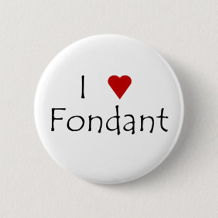 Badge Rond 5 Cm I bouton de fondant de coeur