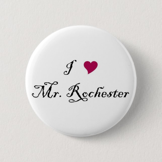 Badge Rond 5 Cm I bouton de M. Rochester de coeur (Devant)
