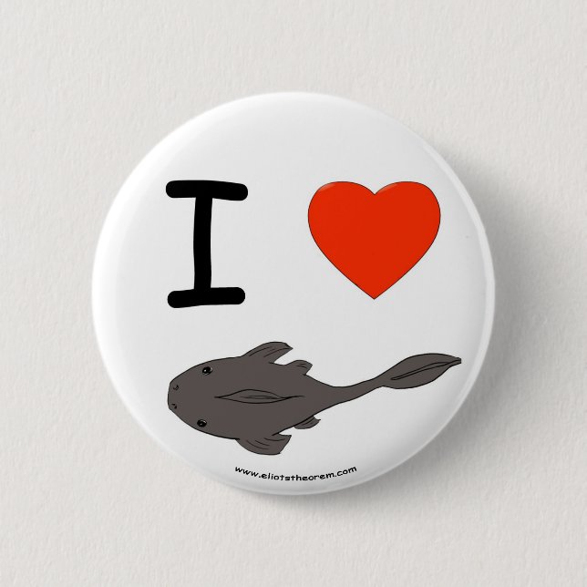 Badge Rond 5 Cm I bouton de Plecostomuses de coeur (Devant)