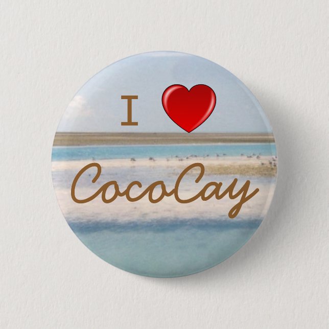 Badge Rond 5 Cm I boutons de CocoCay de coeur (Devant)