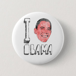 Badge Rond 5 Cm I boutons d'Obama de coeur