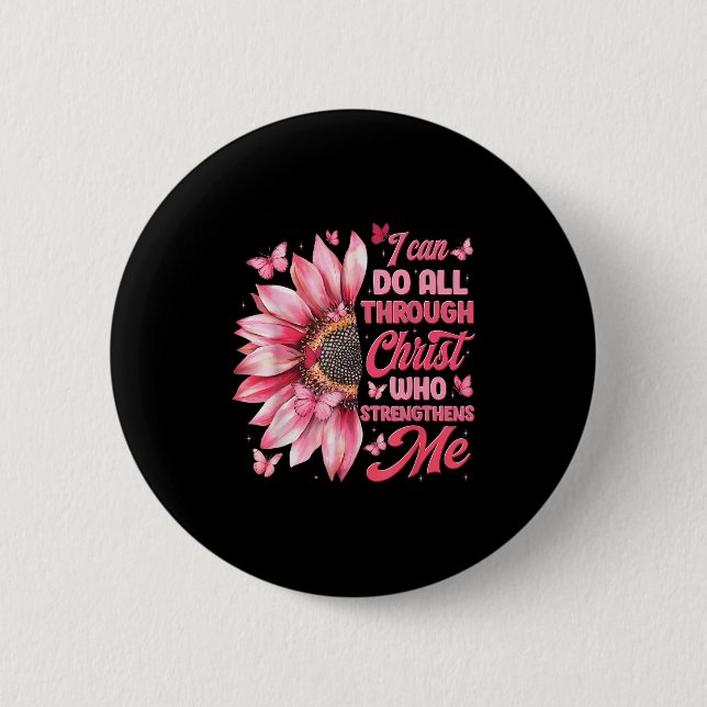 Badge Rond 5 Cm I Can Do All Things Through Christ Who Strengthens (Devant)