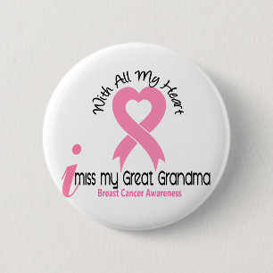 Badge Rond 5 Cm I cancer du sein de Mlle My Great Grandma