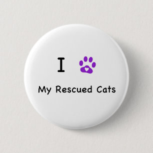 Badge Rond 5 Cm I chats secourus par coeur