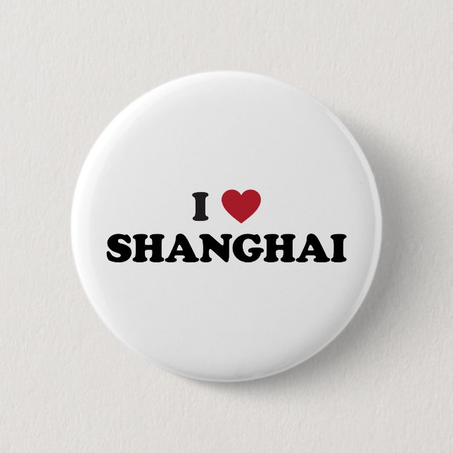 Badge Rond 5 Cm I coeur Changhaï Chine (Devant)