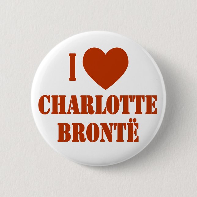 Badge Rond 5 Cm I coeur Charlotte Bronte (Devant)