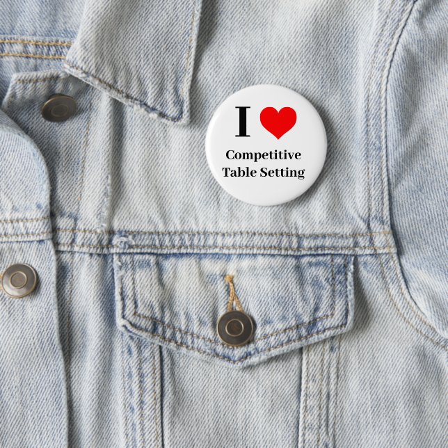 Badge Rond 5 Cm I coeur Concurrence Table Set (En situation)